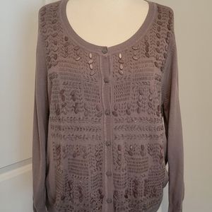 Chicos Beaded Cardigan size 3